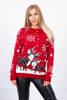 Sweter z motywem świątecznym czerwony