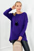 Sweter z naszyjnikiem ciemno fioletowy
