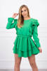 Платье с вертикальными воланами ярко зеленый