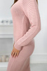 Полосатый свитер платье розовый порошок