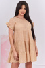 Расклешенное платье с вышивкой верблюжий цвет