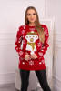 Рождественский свитер с мишкой красный