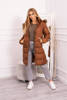 Zimná bunda s kožušinkou ťavej farby